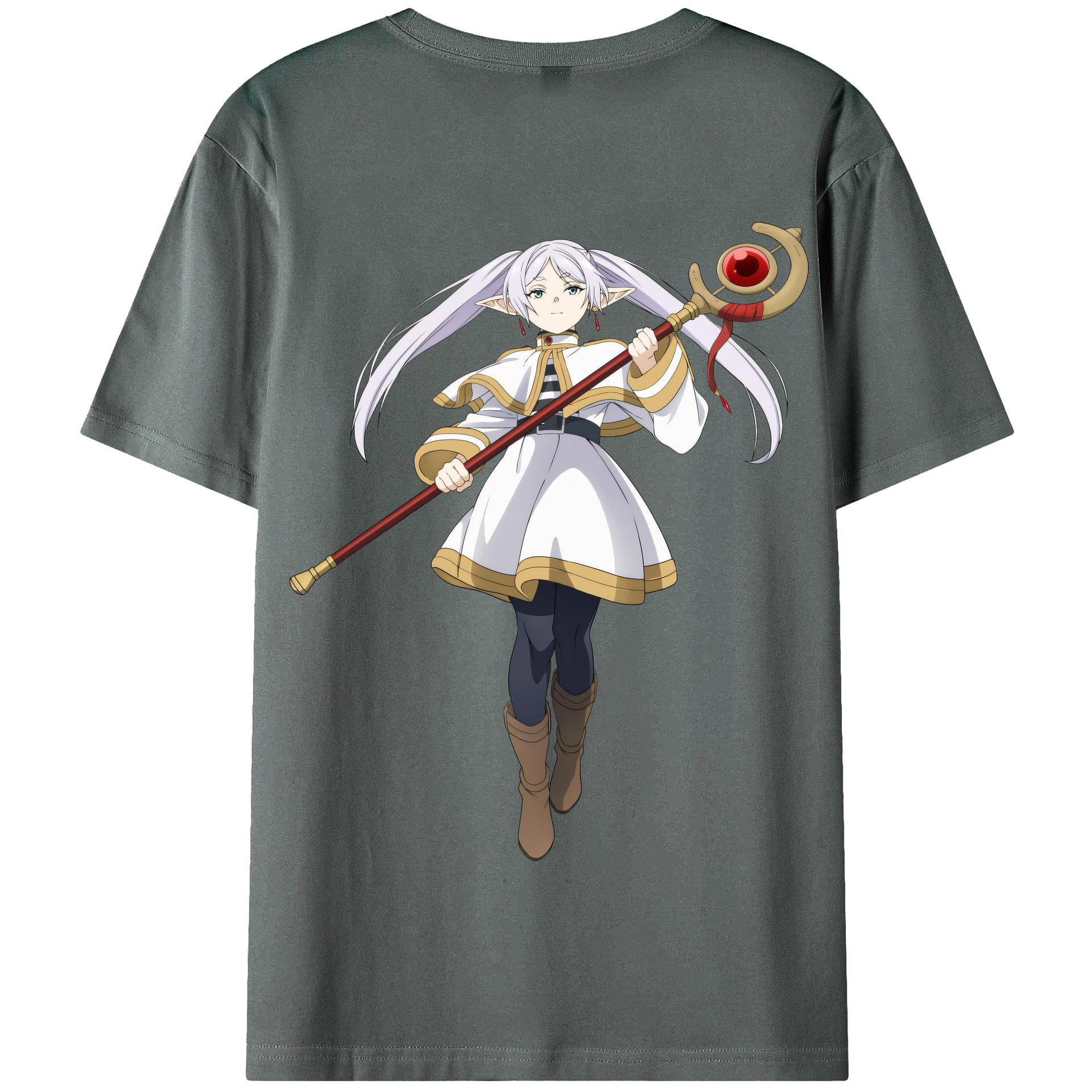 （画像用） 葬送のフリーレン Frieren 綿100％半袖Tシャツ（背面プリント）
